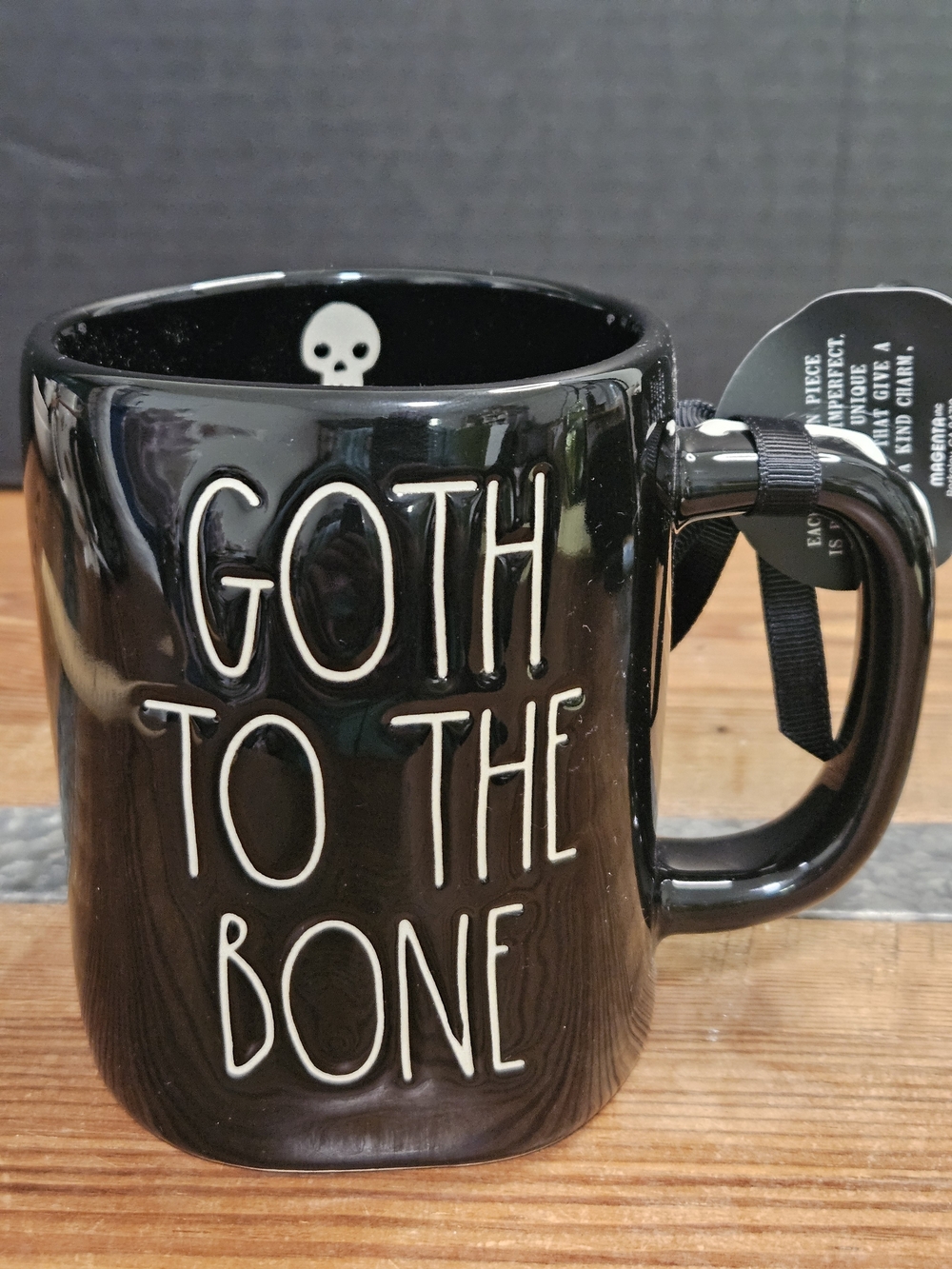 Rae Dunn Goth to the Bone Black Ceramic Mug - Gothic Home Dining